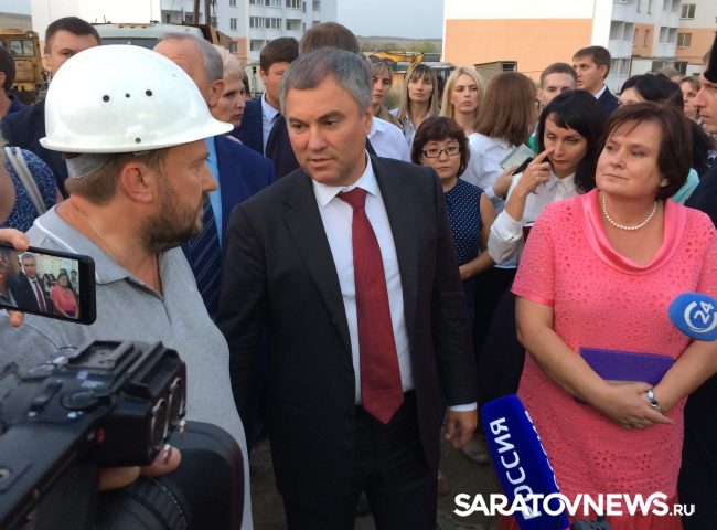 Стройплощадку в Солнечном проверил Председатель Государственной Думы