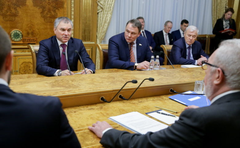 Рабочая встреча Вячеслава Володина с председателем ПАСЕ Педро Аграмунтом