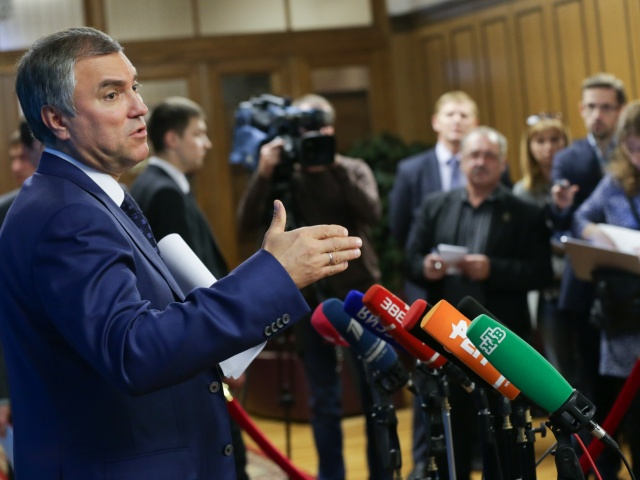 Пресс-подход Вячеслава Володина после заседания Совета Государственной Думы