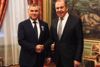 Сергей Лавров наградил Вячеслава Володина медалью Примакова