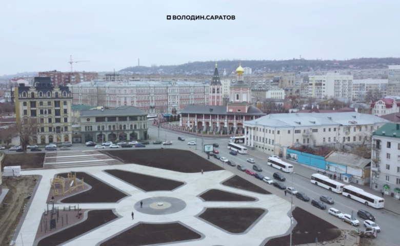 Площадь перед речным вокзалом Саратова превращается в благоустроенное общественное пространство