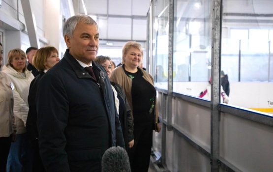 Володин осмотрел открывшуюся пришкольную ледовую арену в Базарном Карабулака